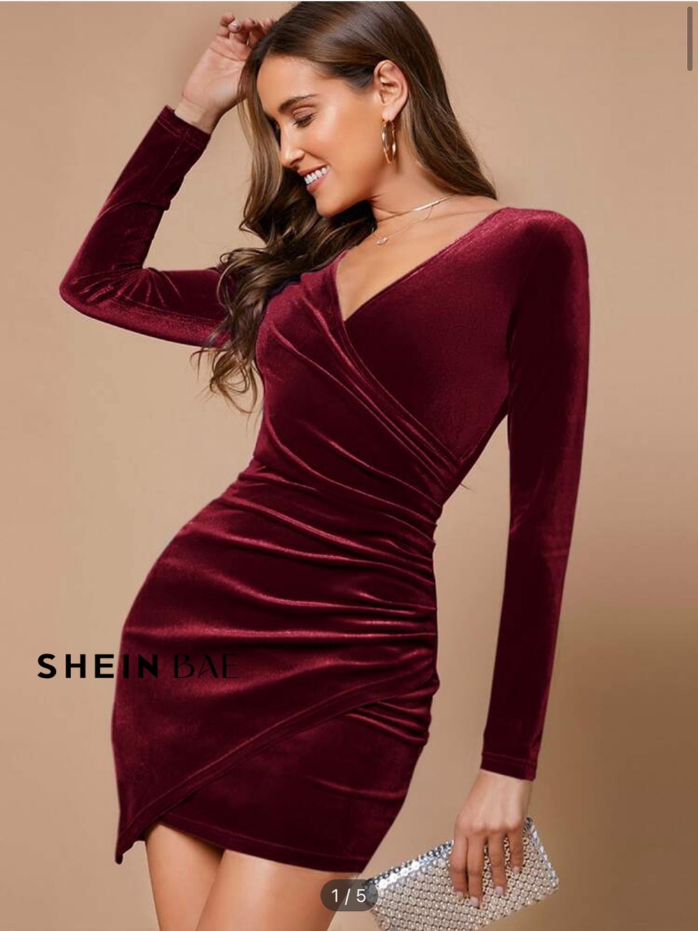 New red velvet dress